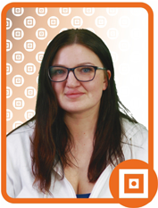 Iryna Sukhomlin Leiterin der Logistik und Wirtschaft