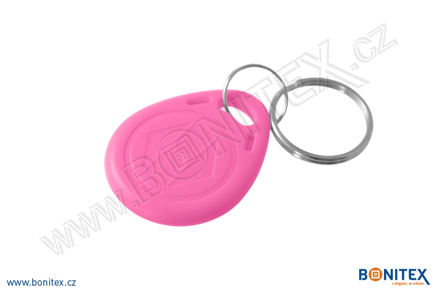ABS klíčenka 35x28, tl. 6mm s RFID 125 kHz, růžová-botinex
