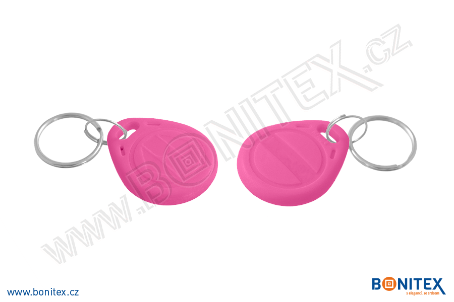 ABS klíčenka 35x28, tl. 6mm s RFID 125 kHz, růžová-botinex