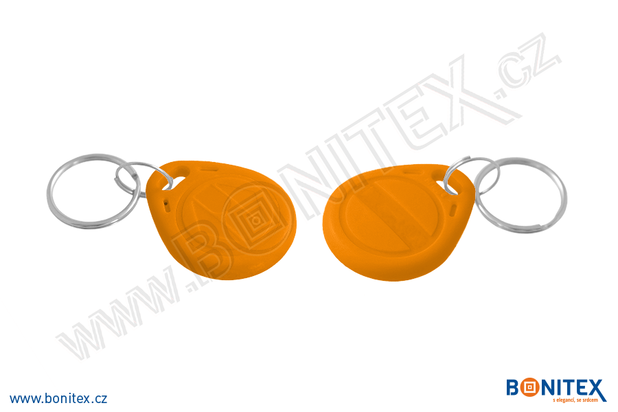 ABS klíčenka 35x28, tl. 6mm s RFID 125 kHz, oranžová-botinex