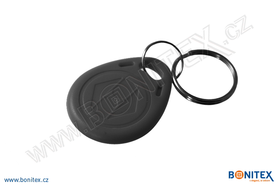 ABS klíčenka 35x28, tl. 6mm s RFID 125 kHz, černá-botinex