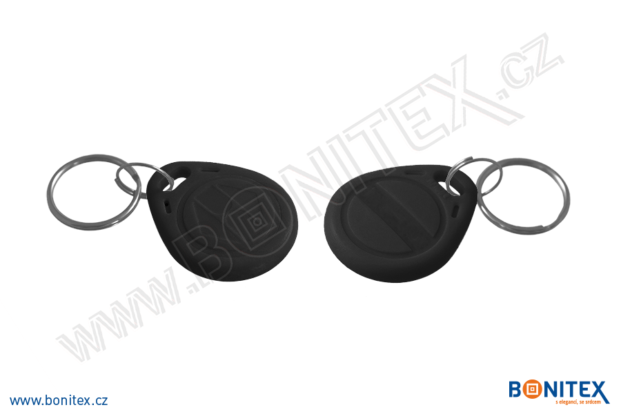 ABS klíčenka 35x28, tl. 6mm s RFID 125 kHz, černá-botinex
