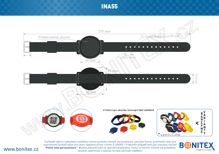 Náramek-nylon-255-265x16mm,kov.spona 1-s RFID-125 kHz-černý/č.černý-botinex