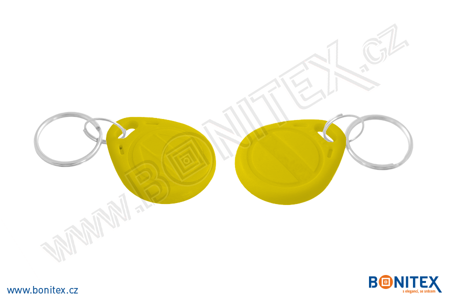 ABS klíčenka 35x28, tl. 6mm s RFID 125 kHz, žlutá-botinex