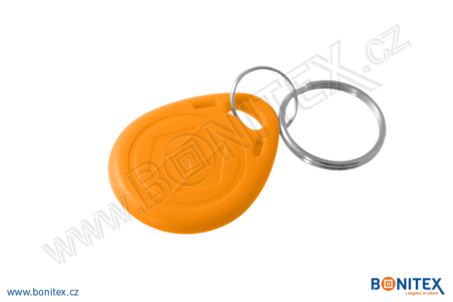 ABS klíčenka 35x28, tl. 6mm s RFID 13,56 MHz, oranžová-botinex