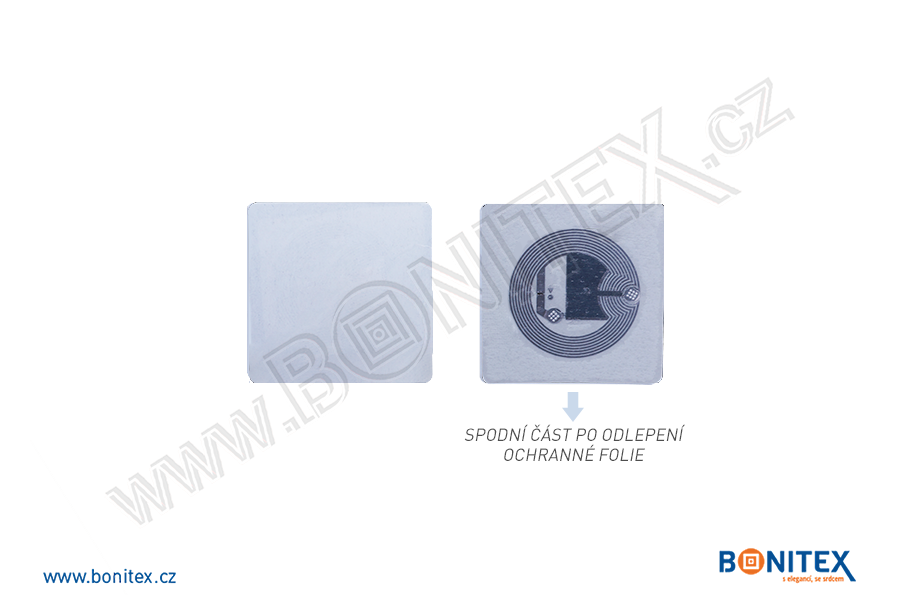 Tag-etiketa-papírová-čtverec 35x35mm-s RFID-13,56 MHz-Al ant.-samolepící-botinex