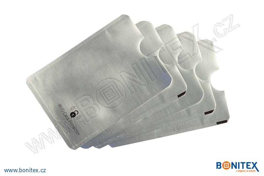 Pouzdro plastové/kovové, rozměr ISO, na šířku, 64x92mm s RFID ochranou, šedé-botinex