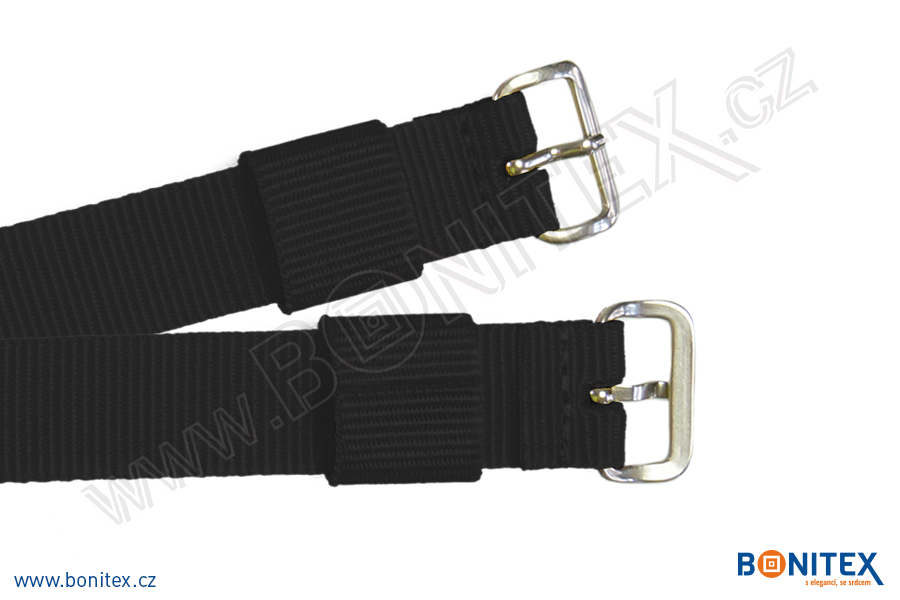 Samostatná nylonová páska pro náramek INA55, 255-265x16mm, kovová spona 1, černá-botinex