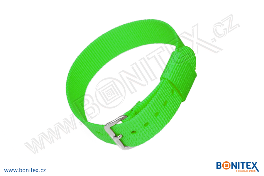 Samostatná nylonová páska pro náramek INA55, 255-265x16mm, kovová spona 1, zelená-botinex