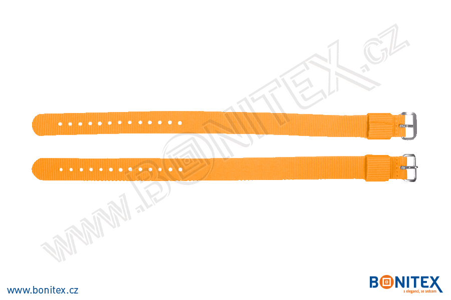 Samostatná nylonová páska pro náramek INA55, 255-265x16mm, kovová spona 1, oranžová-botinex