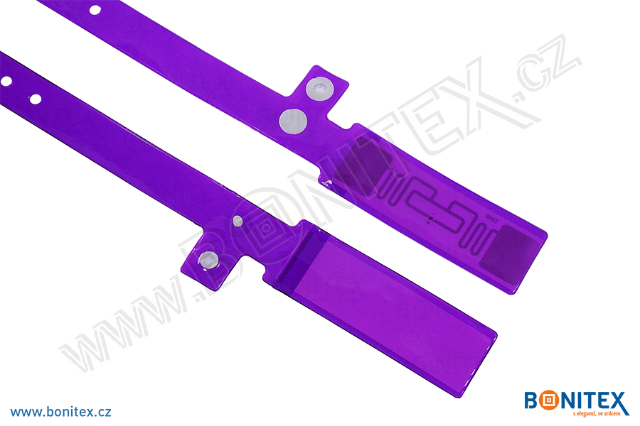 Náramek-Vinyl-08-330x25/16mm-s RFID-UHF-fialový-botinex