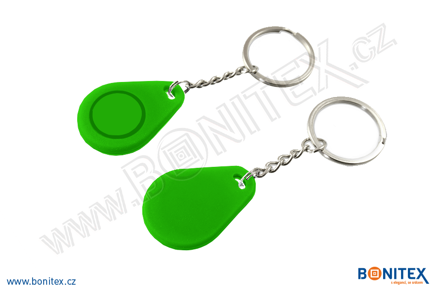 Klíčenka-silikon-35x25/5mm-s RFID-125 kHz-zelená-botinex