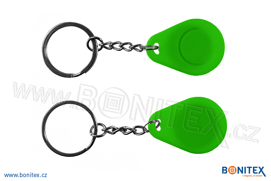 Klíčenka-silikon-35x25/5mm-s RFID-125 kHz-zelená-botinex