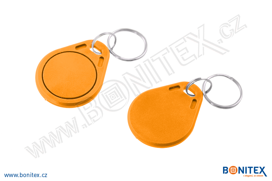 ABS klíčenka 40x32, tl. 4,2mm s RFID 13,56 MHz, oranžová-botinex