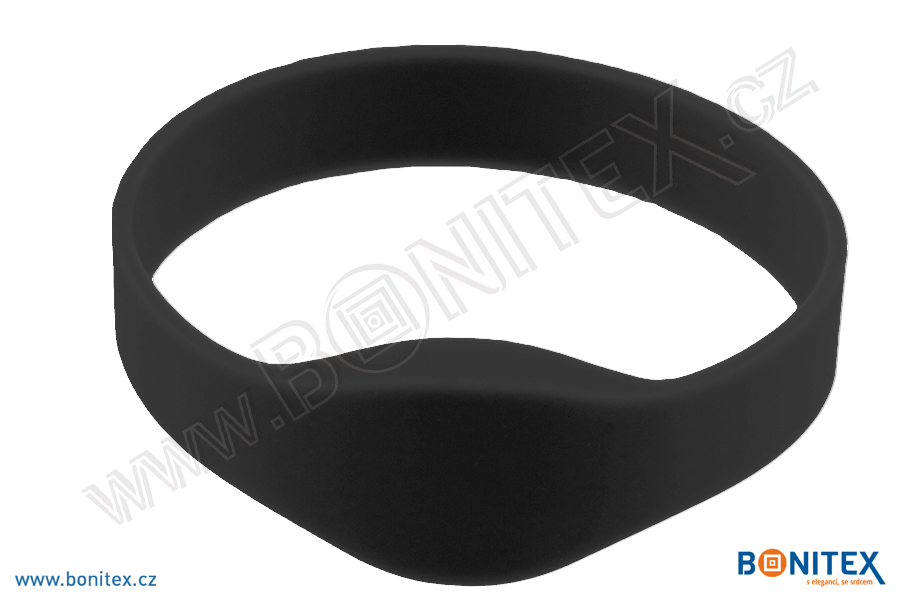 Silikonový náramek, průměr 74mm s RFID 125 kHz, černý-botinex