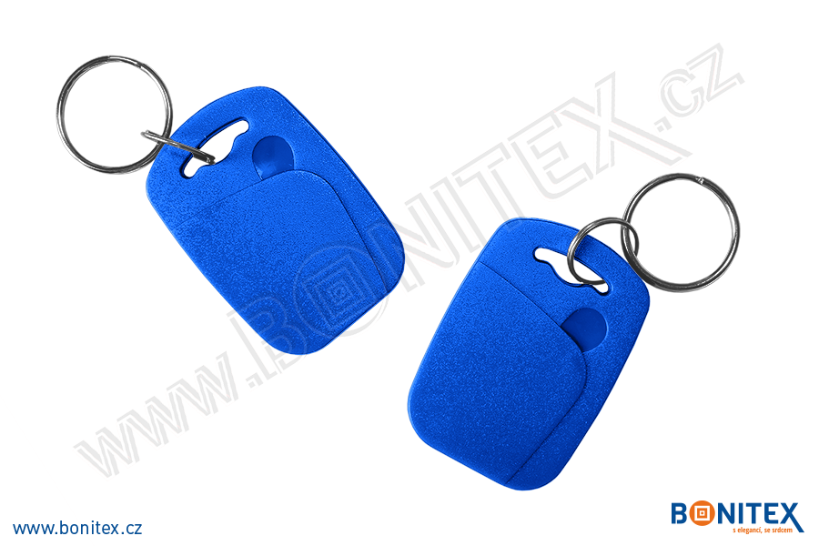 ABS klíčenka 44x30, tl. 4,2mm s RFID 13,56 MHz, modrá-botinex