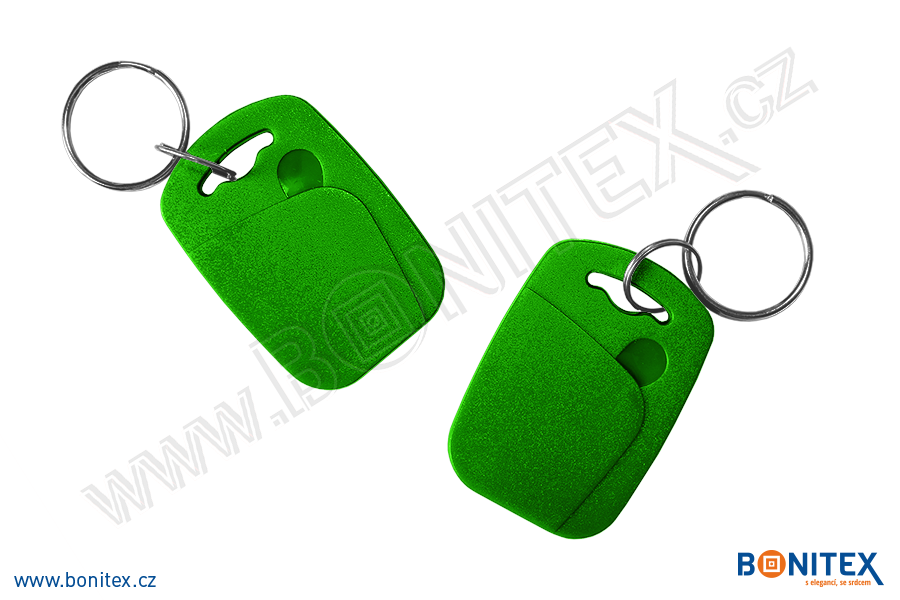 ABS klíčenka 44x30, tl. 4,2mm s RFID 13,56 MHz, zelená-botinex