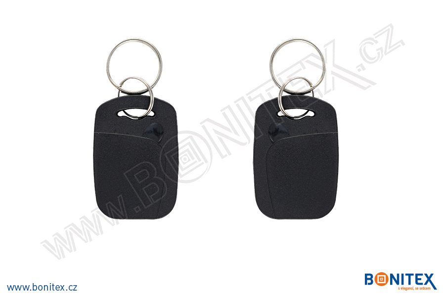 ABS klíčenka 44x30, tl. 4,2mm s RFID 13,56 MHz, černá-botinex