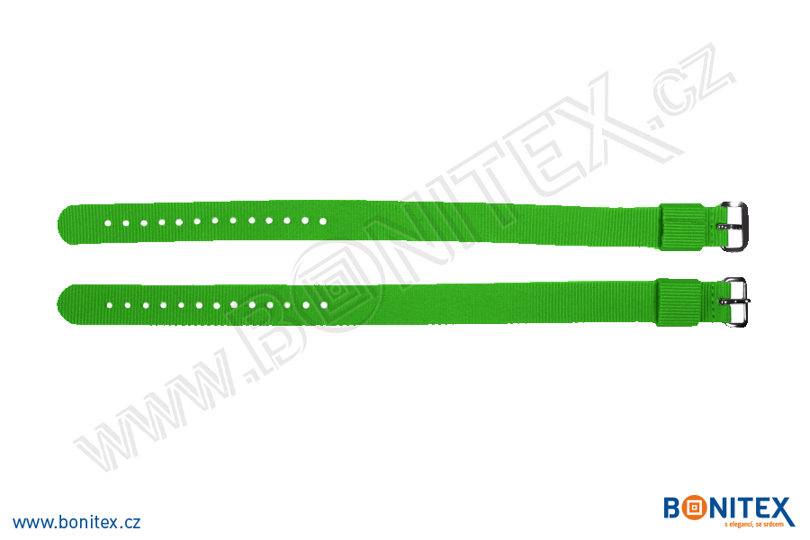 Samostatná nylonová páska pro náramek INA55, 255-265x16mm, kovová spona 1, tmavě zelená-botinex