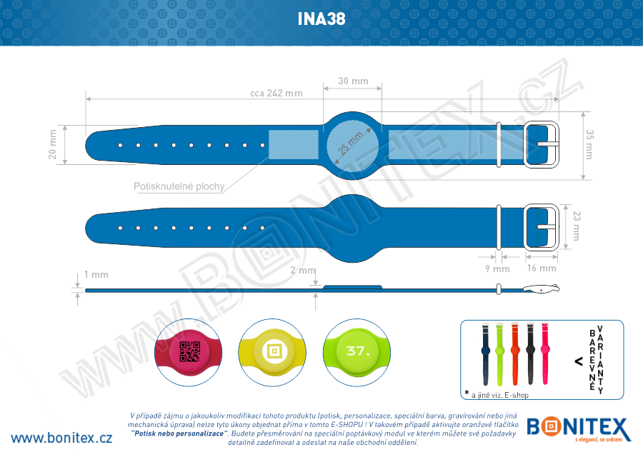 Náramek-PVC-244x20/35mm,PVC spona-s RFID-s RFID-125 kHz-modrý-botinex
