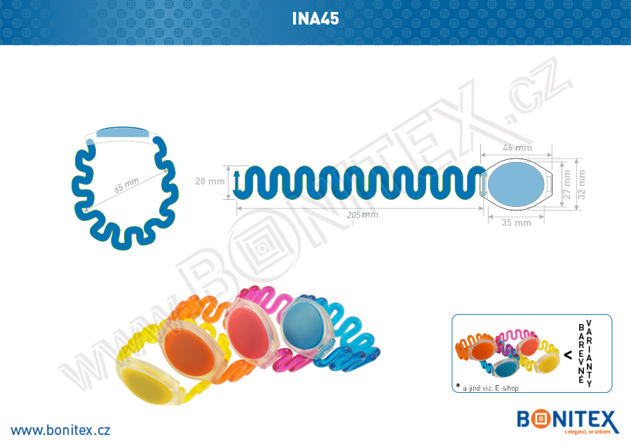Náramek-PVC-kroucený,pr.65mm-s RFID-125 kHz-modrý-botinex