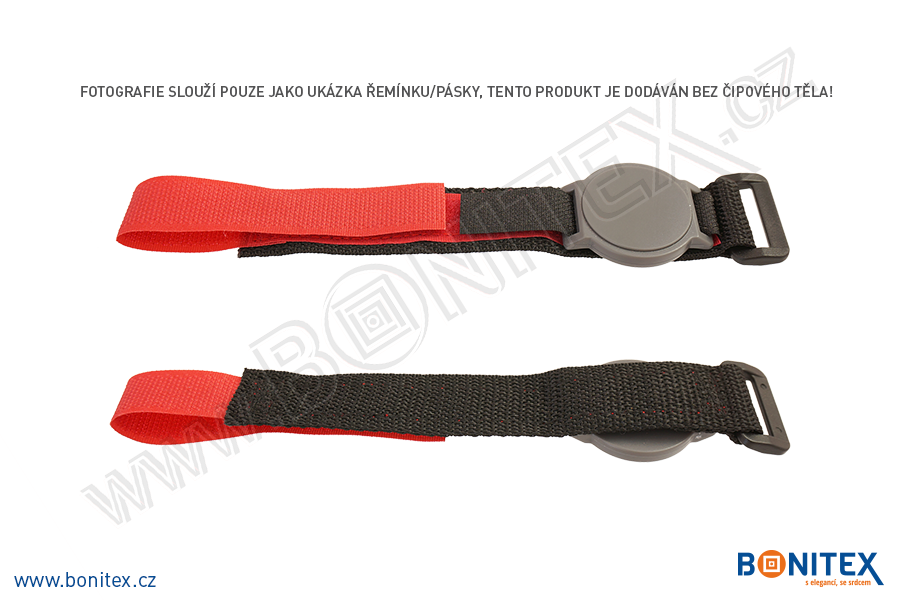 Samostatná nylonová páska 285x25 mm, suchý zip černo/červený-botinex