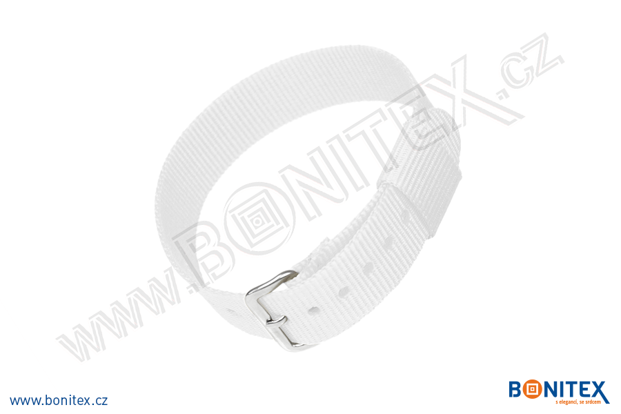 Samostatná nylonová páska pro náramek INA55, 255-265x16mm, kovová spona 1, bílá-botinex