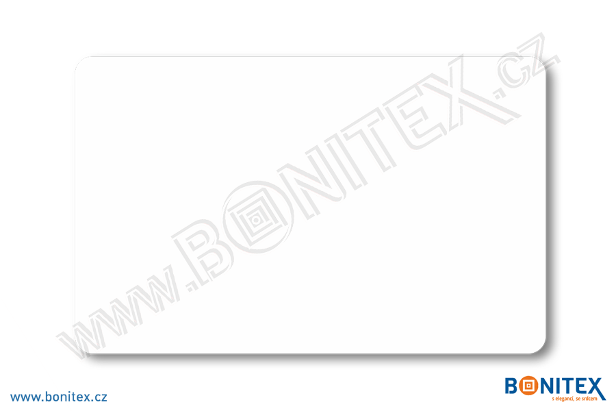 Plastová karta PLA-ECO, rozměr ISO, tl. 0,82mm s RFID 125 kHz, lesklá laminace, bílá-botinex