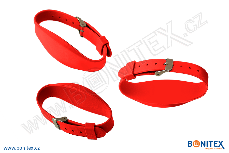 Náramek-silikon-255x17/34mm,kov.spona-s  RFID-125 kHz-červený-botinex