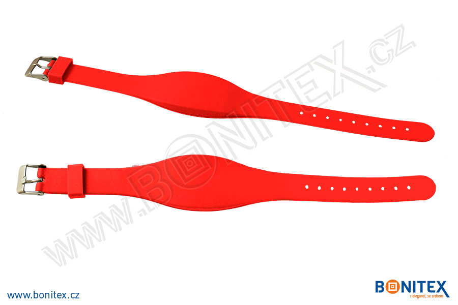 Náramek-silikon-255x17/34mm,kov.spona-s  RFID-125 kHz-červený-botinex