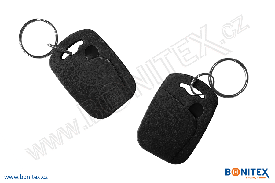 ABS klíčenka 44x30, tl. 4,2mm s RFID 13,56 MHz, černá (SO-21)-botinex