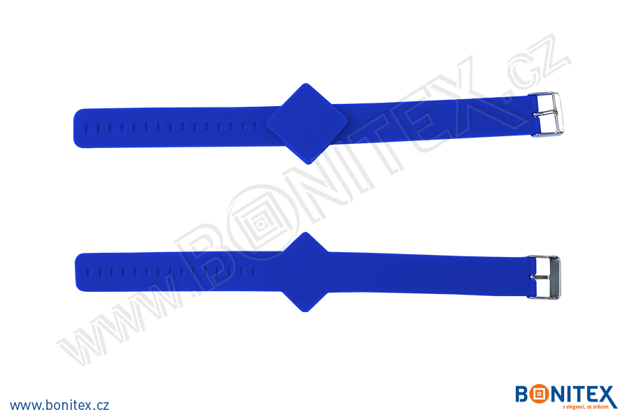 Náramek-silikon-247x20/40mm,kov.spona-s RFID-13,56 MHz-modrý-botinex