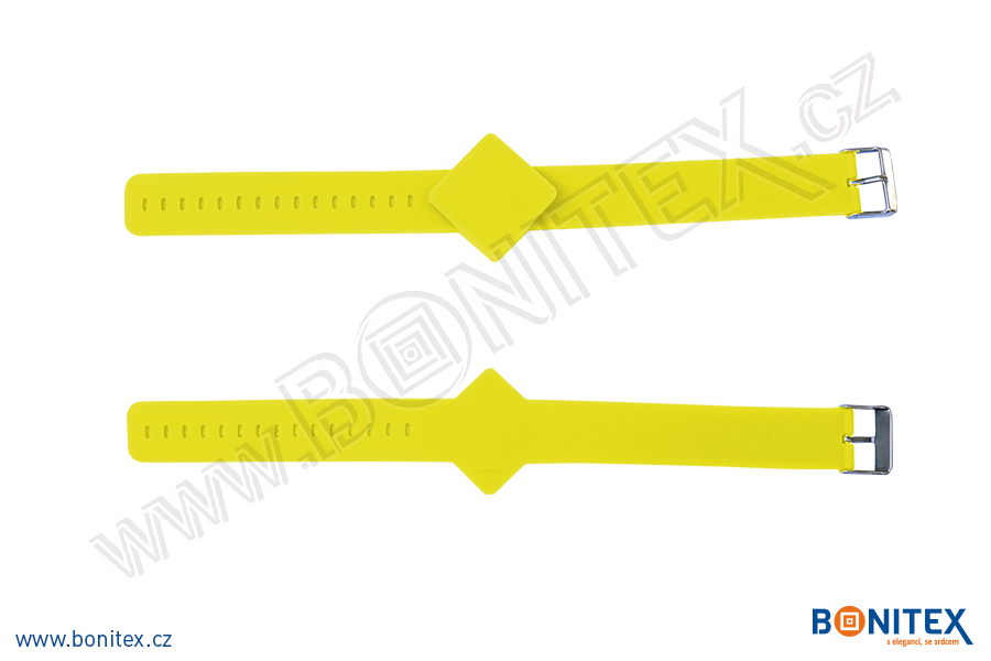 Náramek-silikon-247x20/40mm,kov.spona-s  RFID-125 kHz-žlutý-botinex