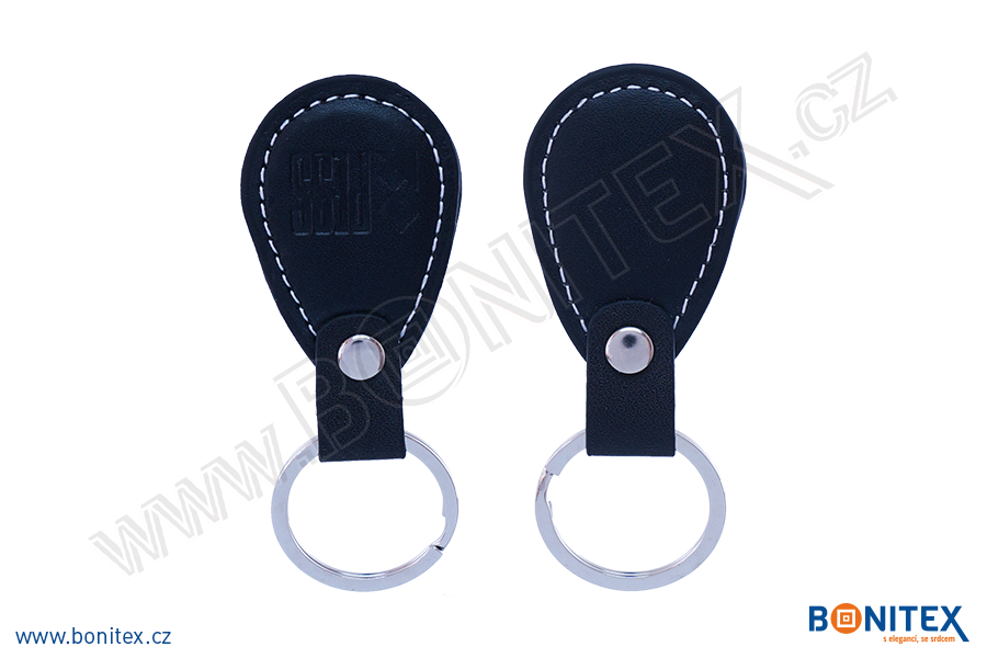 Klíčenka-PU kůže-68x36mm-s RFID-125 kHz-černá-botinex