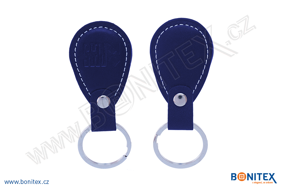 Klíčenka-PU kůže-68x36mm-s RFID-125 kHz-modrá-botinex